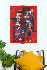 Messi Number 10 Barcelona Champion Collage Wall Poster (Football poster)