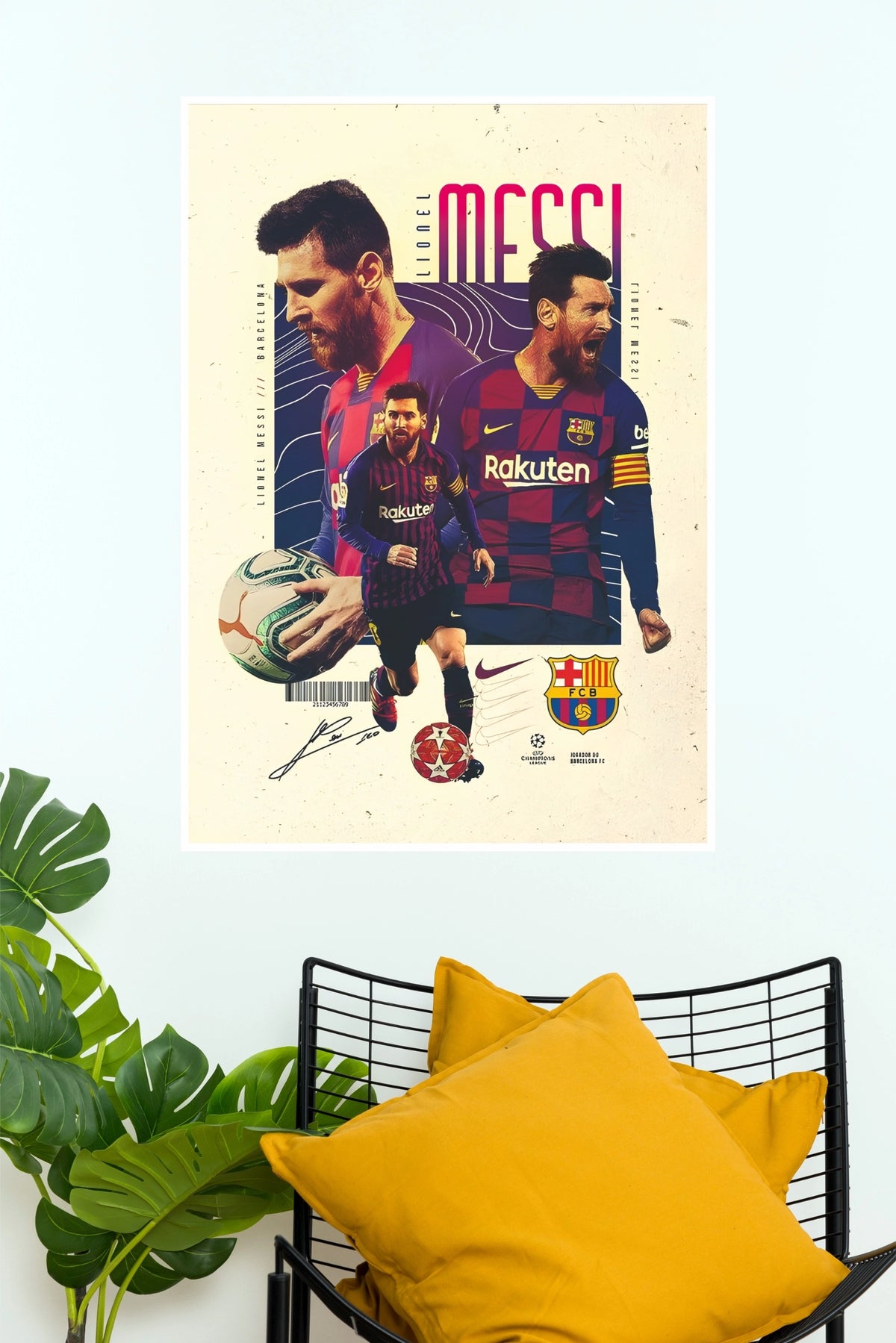 Lionel Messi Barcelona Legacy Football Collage Wall Poster (Football poster)