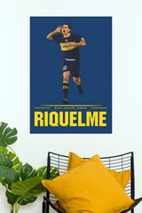 Boca Juniors Number 10 Football Legend Blue & Gold Wall Poster  (Football poster)