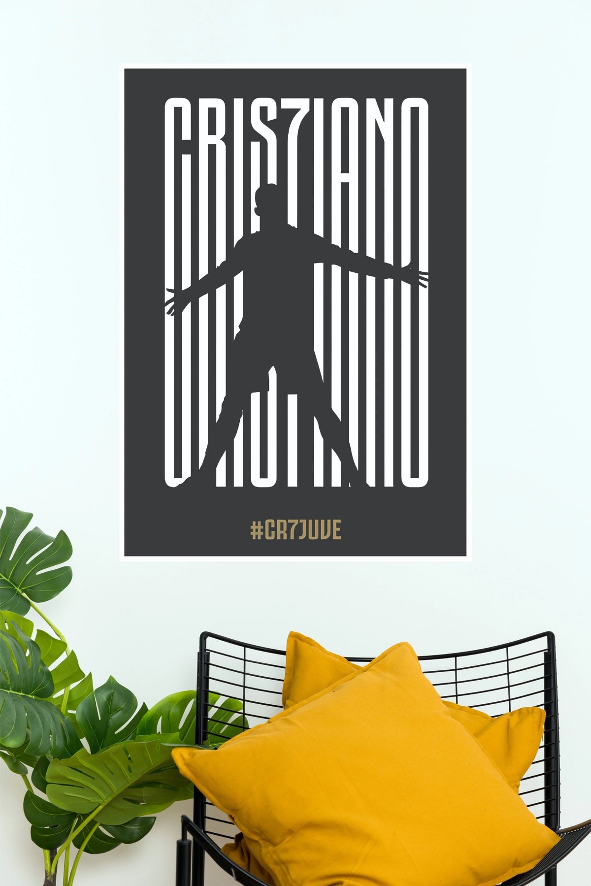 Number 7 Football Legend Silhouette Typography Wall Poster (Football poster)
