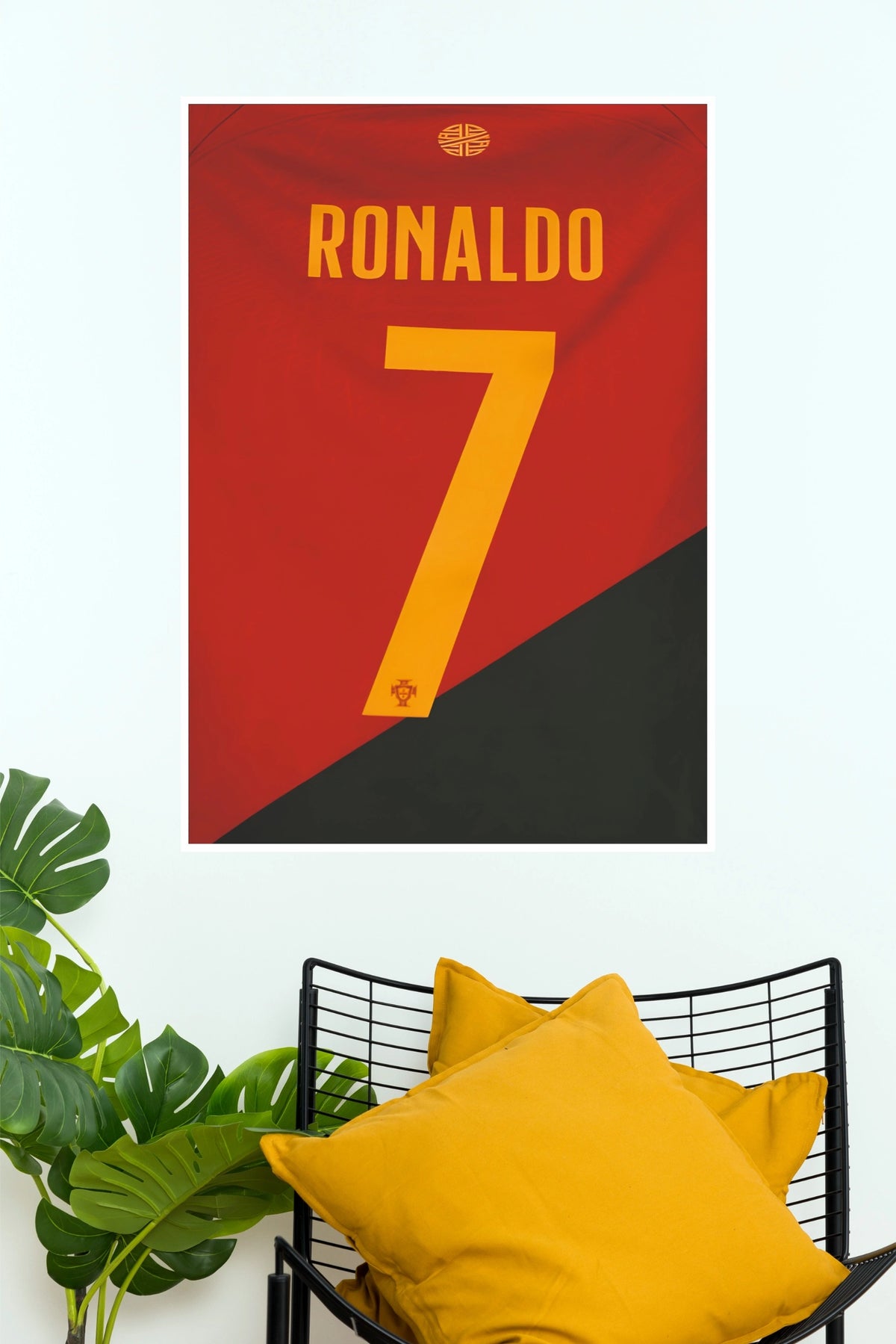 Ronaldo Number 7 Portugal Red Football Jersey Wall Poster (Football poster)
