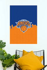 New York Knicks Blue & Orange Basketball Logo Wall Poster  (Football poster)