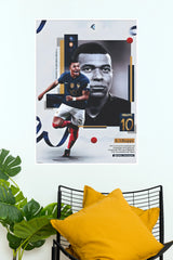 Mbappé Number 10 France Football Star Collage Wall Poster  (Football poster)