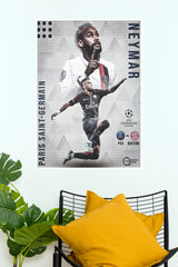 Paris Football Star Champions Night Collage Wall Poster  (Football poster)