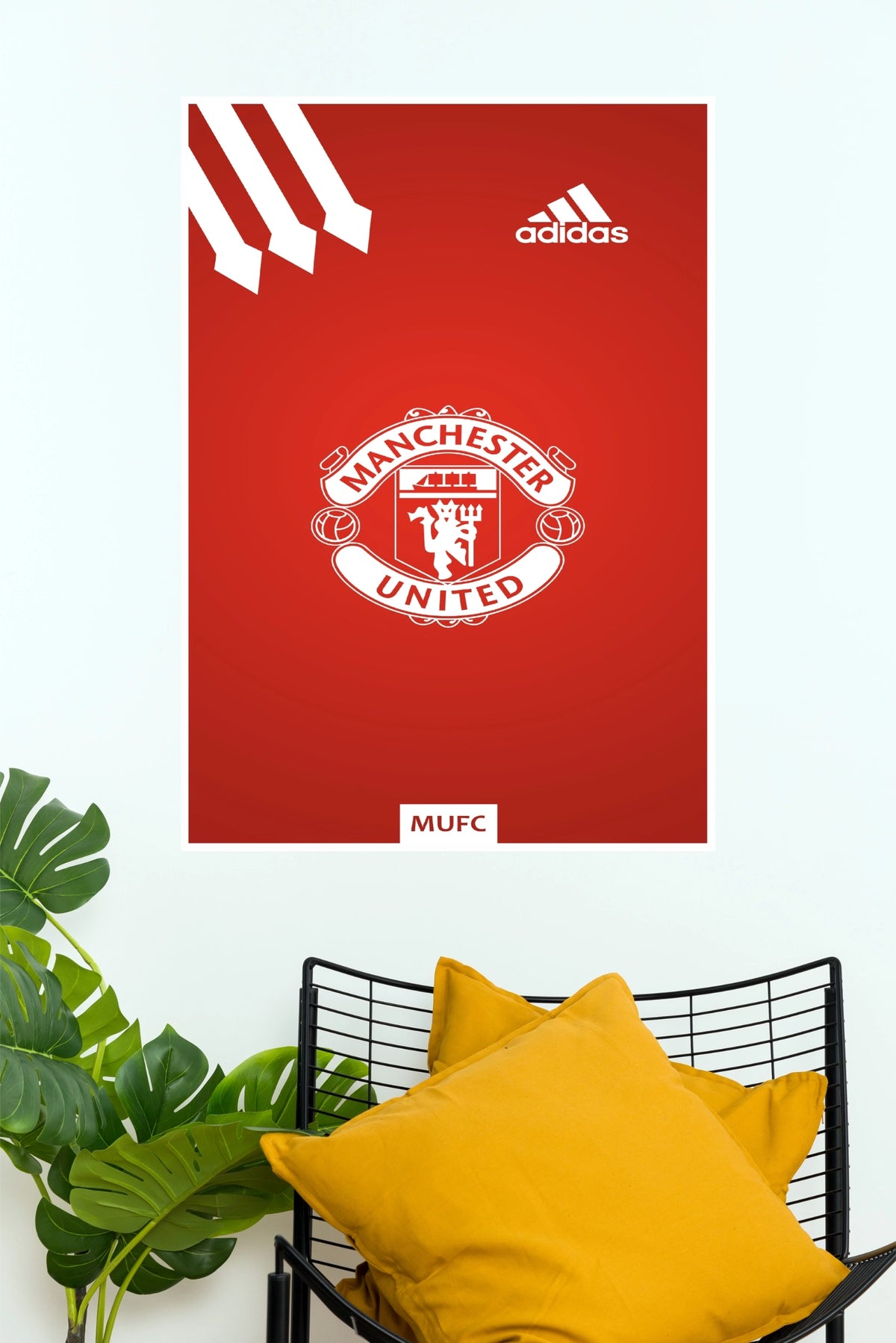 Manchester United Red Football Club Logo Wall Poster (Football poster)