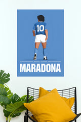 Maradona Number 10 Napoli Legend Blue Football Wall Poster (Football poster)