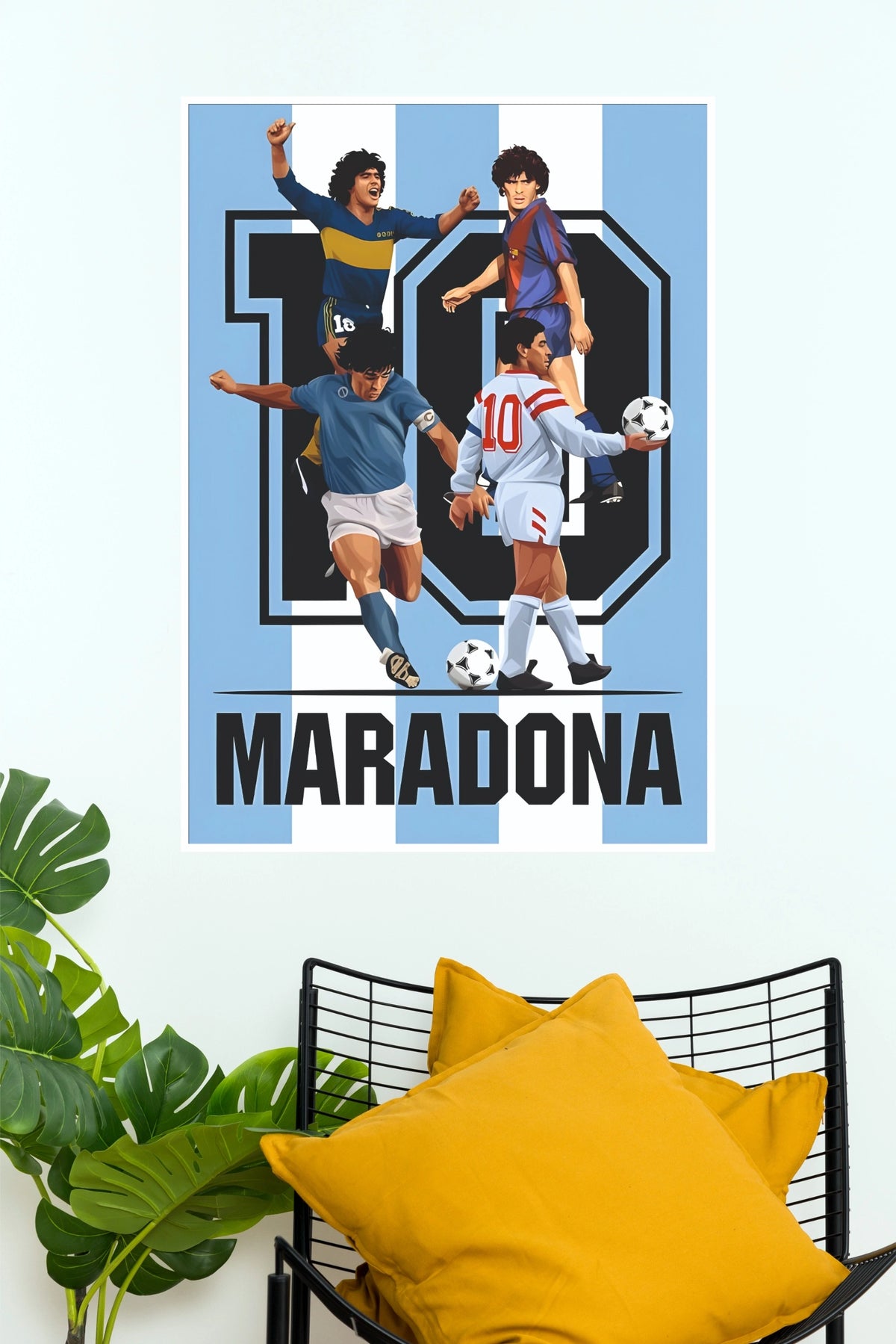 Number 10 Football Legend Career Evolution Wall Poster  (Football poster)