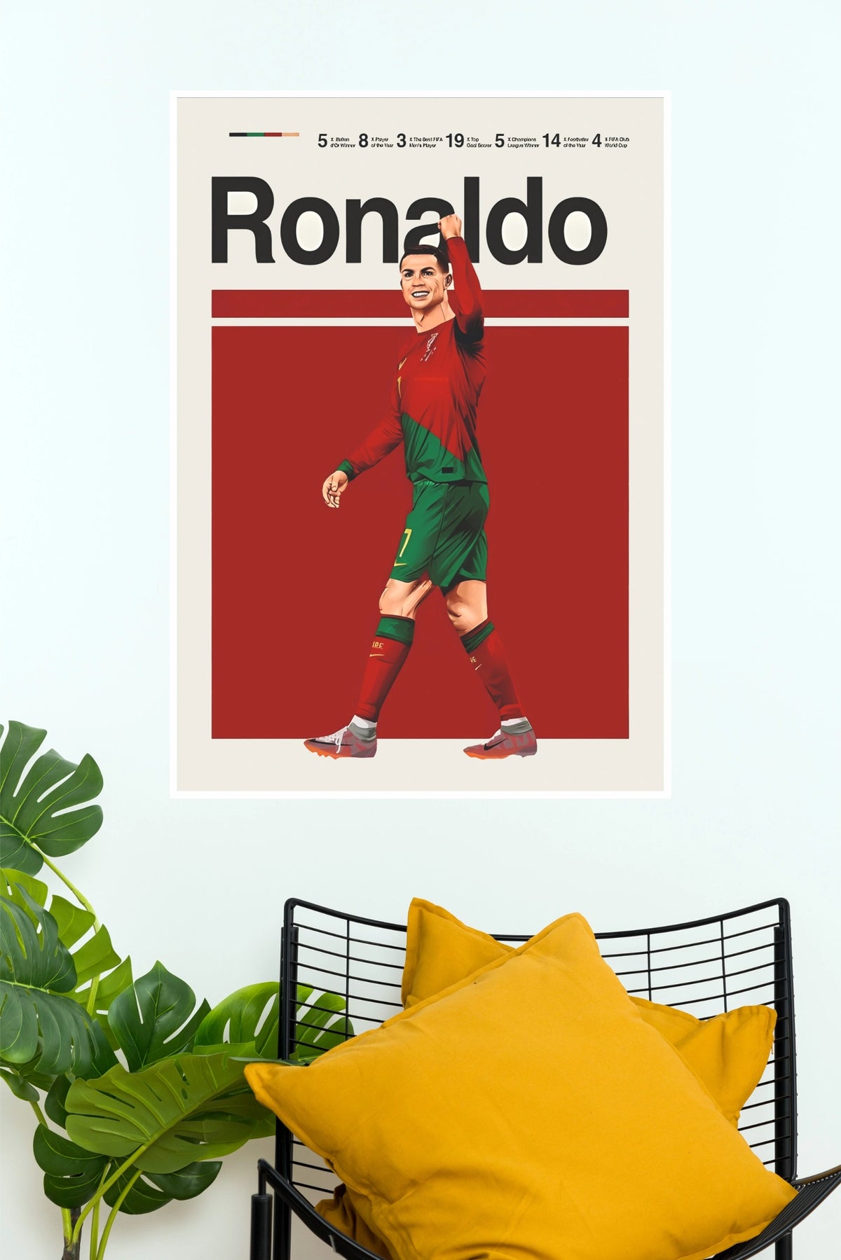 Ronaldo Number 7 Portugal Football Celebration Wall Poster (Football poster)