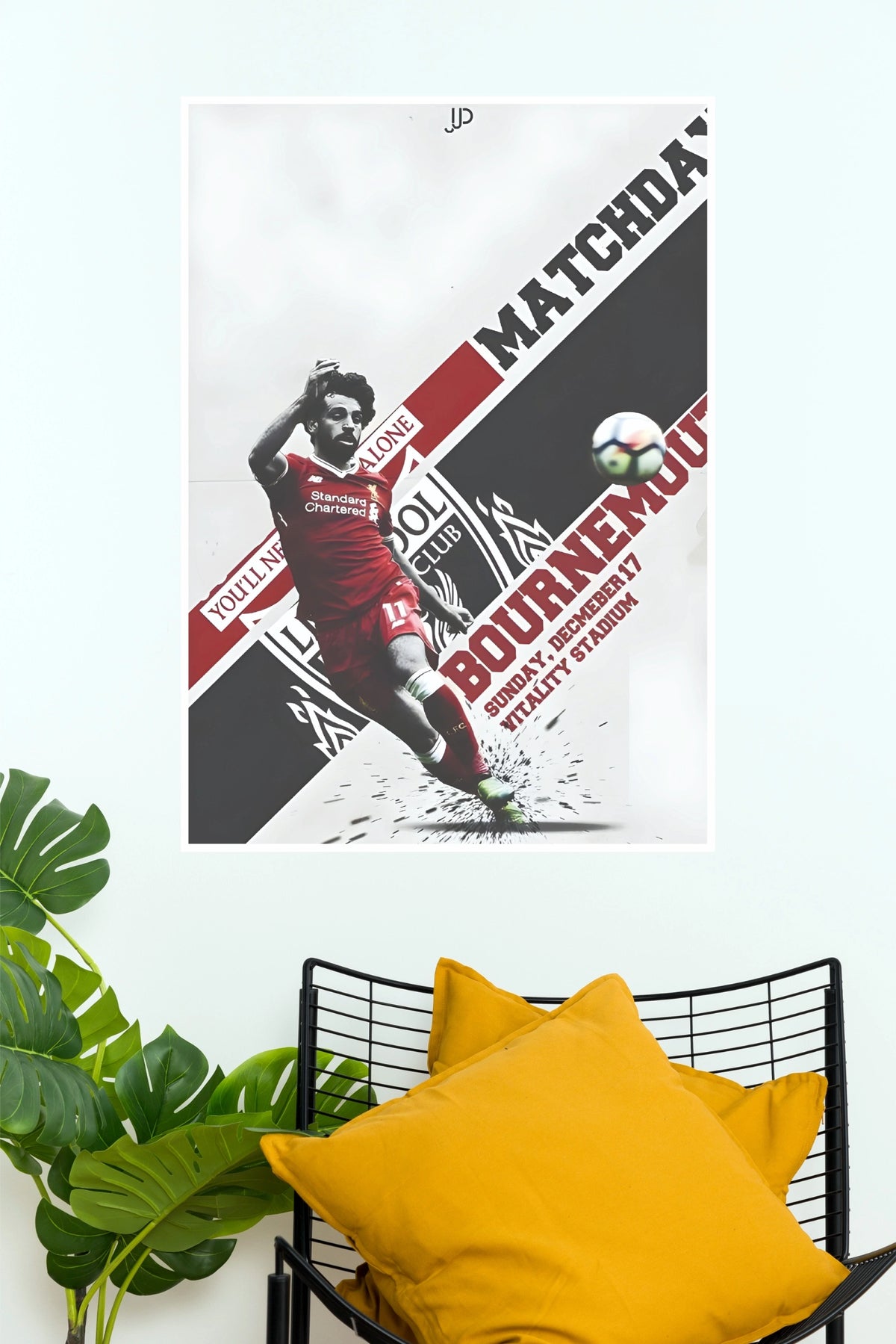 Number 11 Red Football Matchday Action Wall Poster  (Football poster)