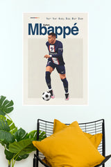 Kylian Mbappé Football Action Canvas Wall Poster (Football poster)