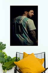 Argentina Number 10 Dark Football Legend Portrait Wall Poster  (Football poster)