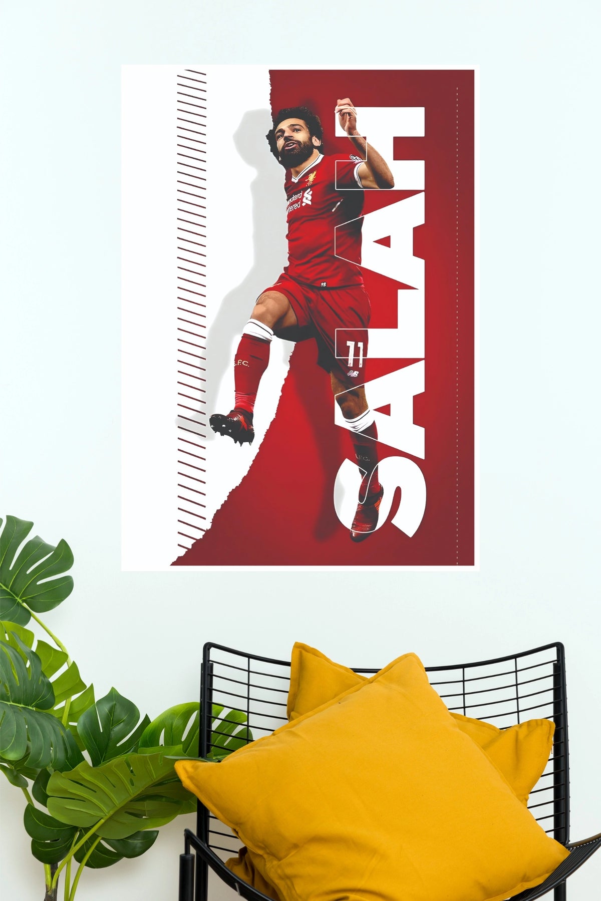 Number 11 Red Football Star Celebration Wall Poster (Football poster)