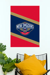 New Orleans Pelicans Red and Navy Basketball Logo Wall Poster  (Football poster)