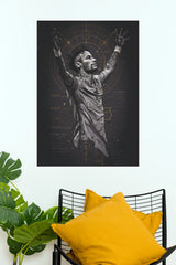 Brazilian Football Star Victory Sketch Wall Poster (Football poster)
