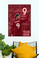 Number 9 Red Football Legend Tribute Wall Poster (Football poster)