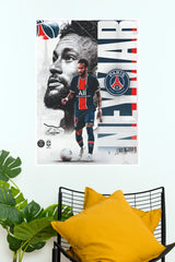 Paris Number 10 Brazilian Football Star Collage Wall Poster  (Football poster)