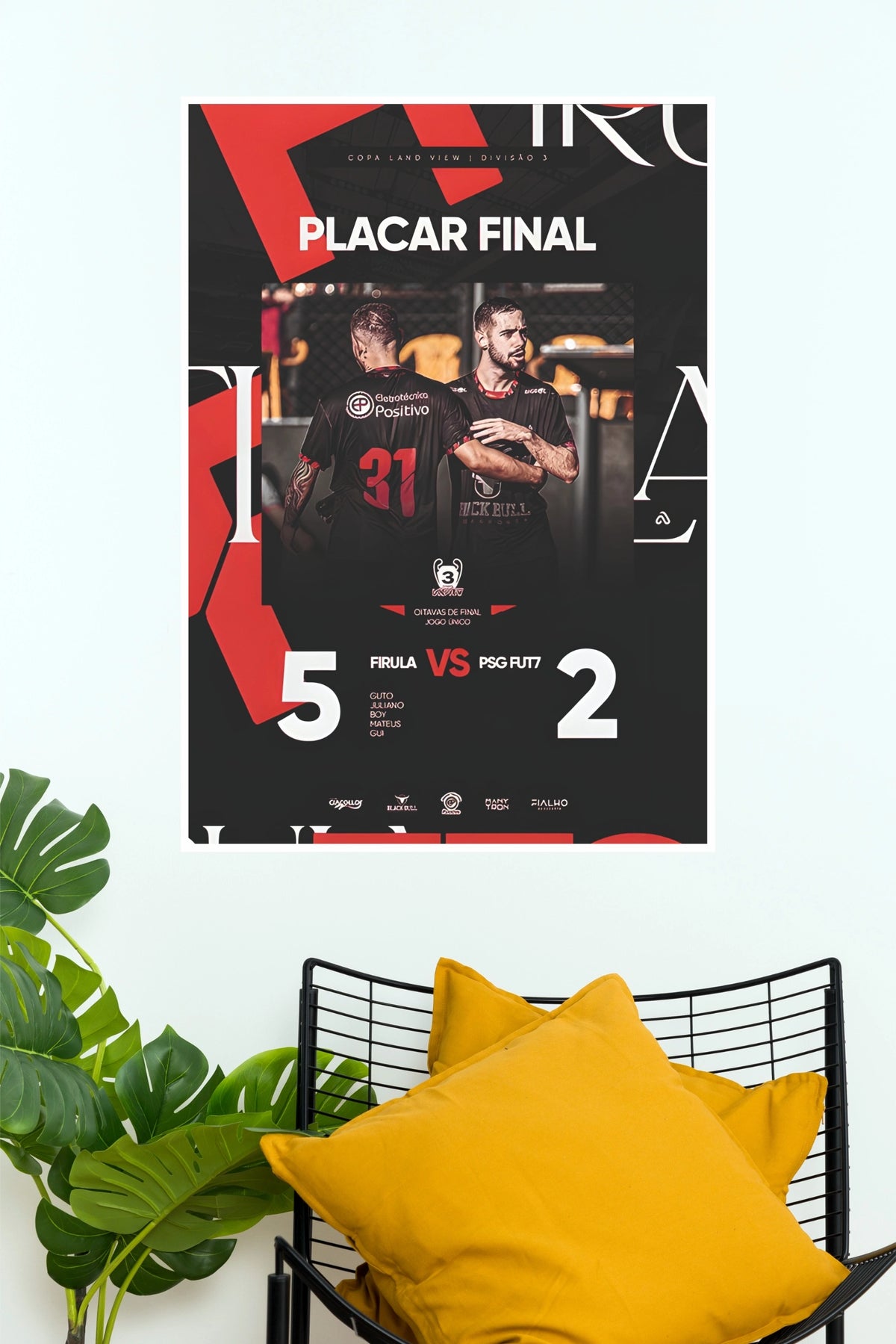Final Score 5–2 Football Match Result Wall Poster (Football poster)