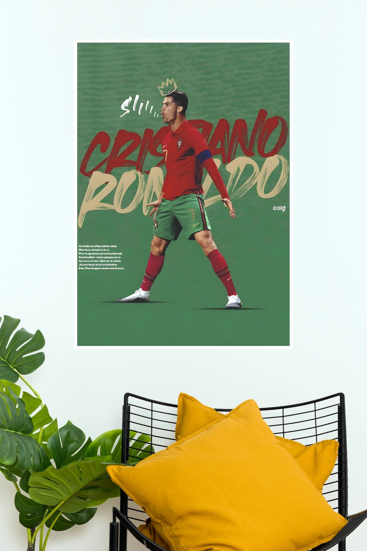 Portugal Number 7 Football King Celebration Wall Poster  (Football poster)