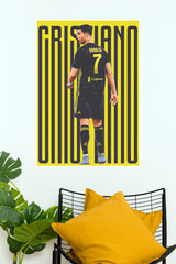 Cristiano Number 7 Black and Yellow Football Star Wall Poster (Football poster)