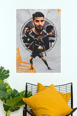 Abdellah Zoubir Qarabağ Number 10 Football Collage Wall Poster (Football poster)