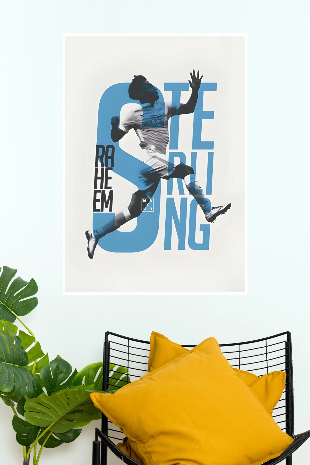 Number 7 English Football Star Jump Action Wall Poster  (Football poster)