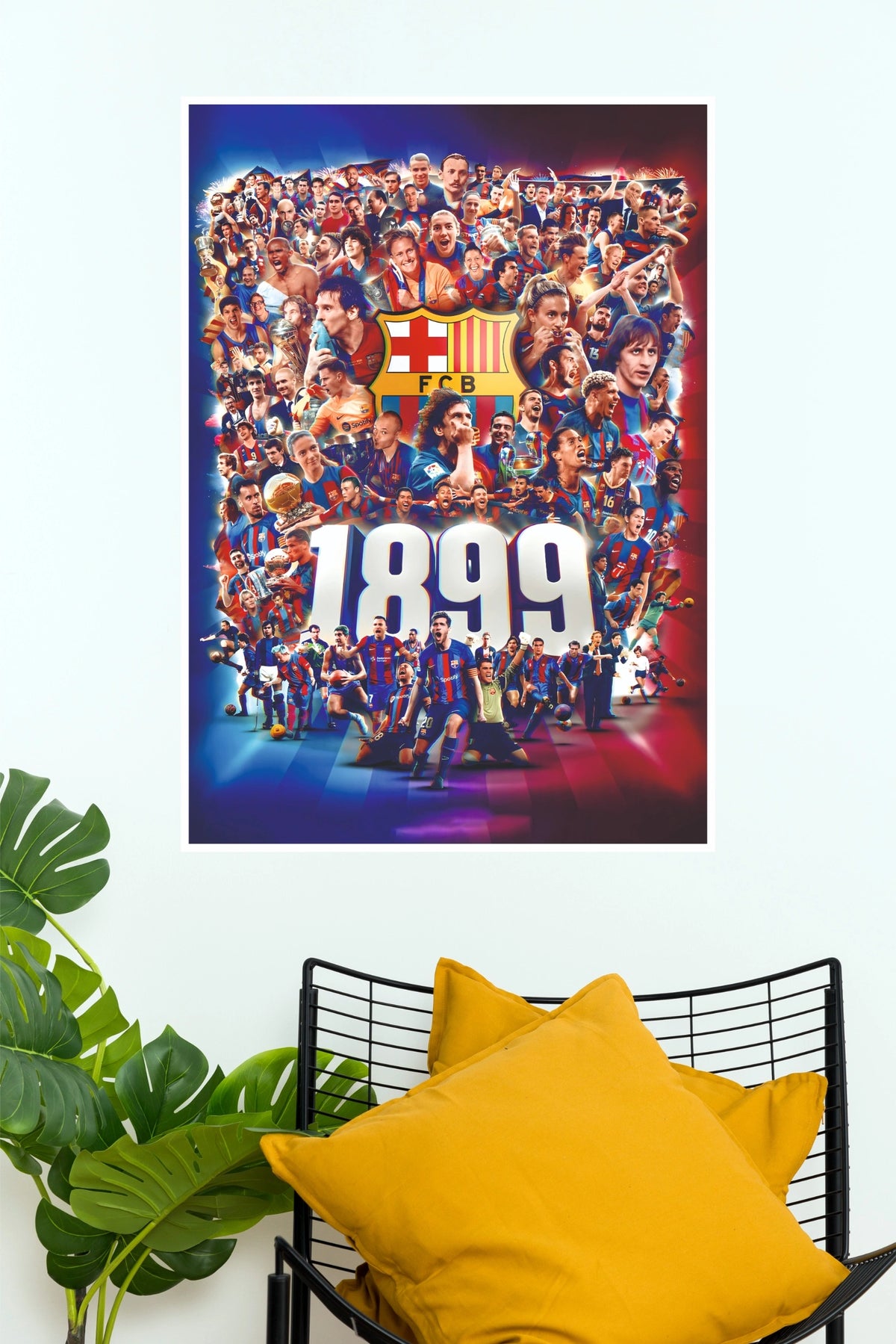 FC Barcelona 1899 Football Legends Collage Wall Poster (Football poster)