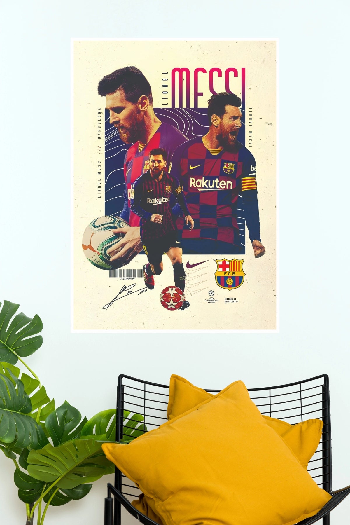 Barcelona Number 10 Football Maestro Collage Wall Poster  (Football poster)