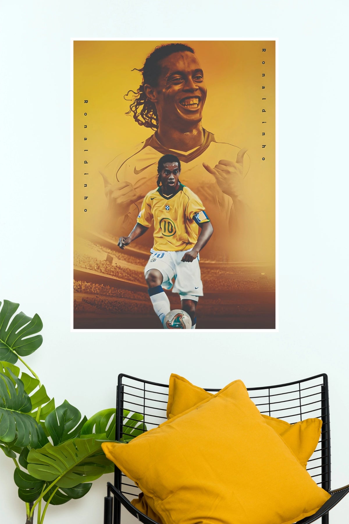 Brazil Number 10 Golden Era Football Legend Wall Poster (Football poster)