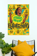 Ronaldinho Happiest Man in the World Football Legend Wall Poster  (Football poster)