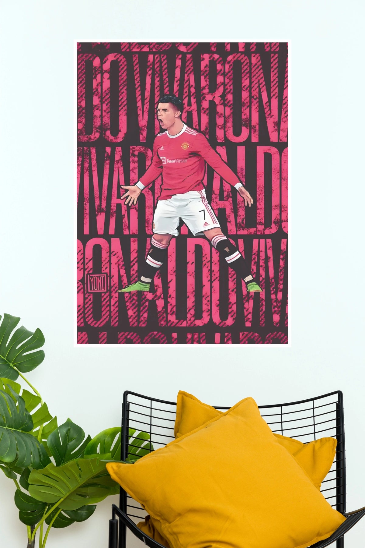 Born to Rule Number 7 Red Football Star Wall Poster  (Football poster)