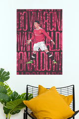 Born to Rule Number 7 Red Football Star Wall Poster  (Football poster)