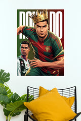 Football King Number 7 Crown Illustrated Wall Poster (Football poster)
