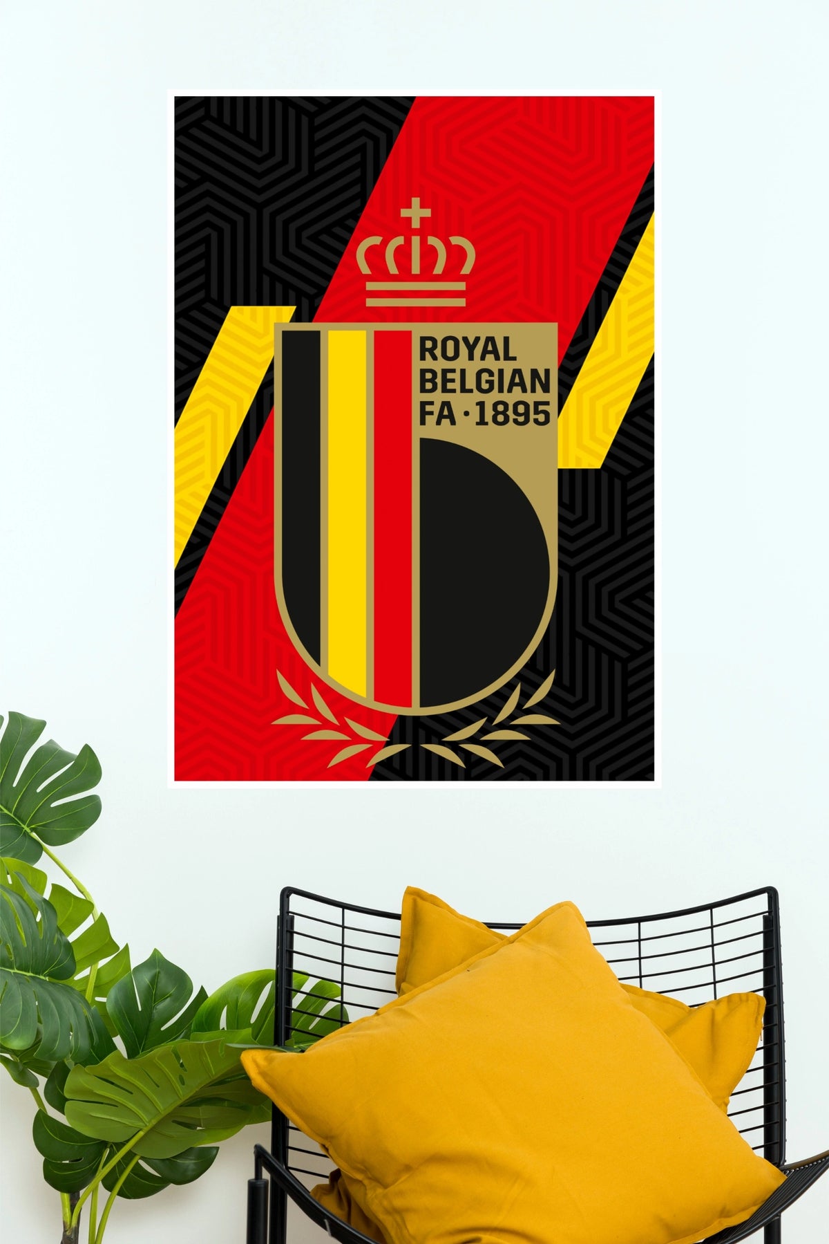 Royal Belgian FA 1895 Football Crest Wall Poster  (Football poster)
