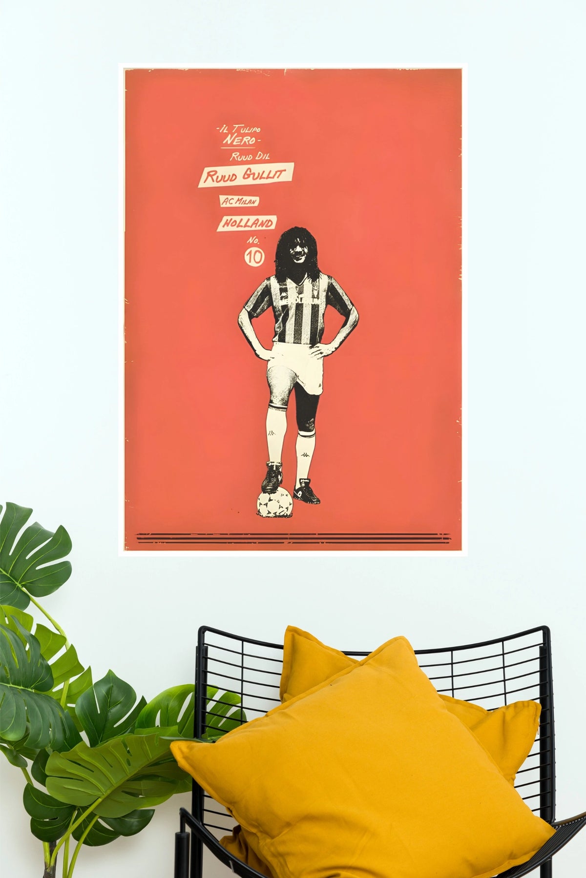 Ruud Gullit Number 10 Vintage Football Legend Wall Poster (Football poster)