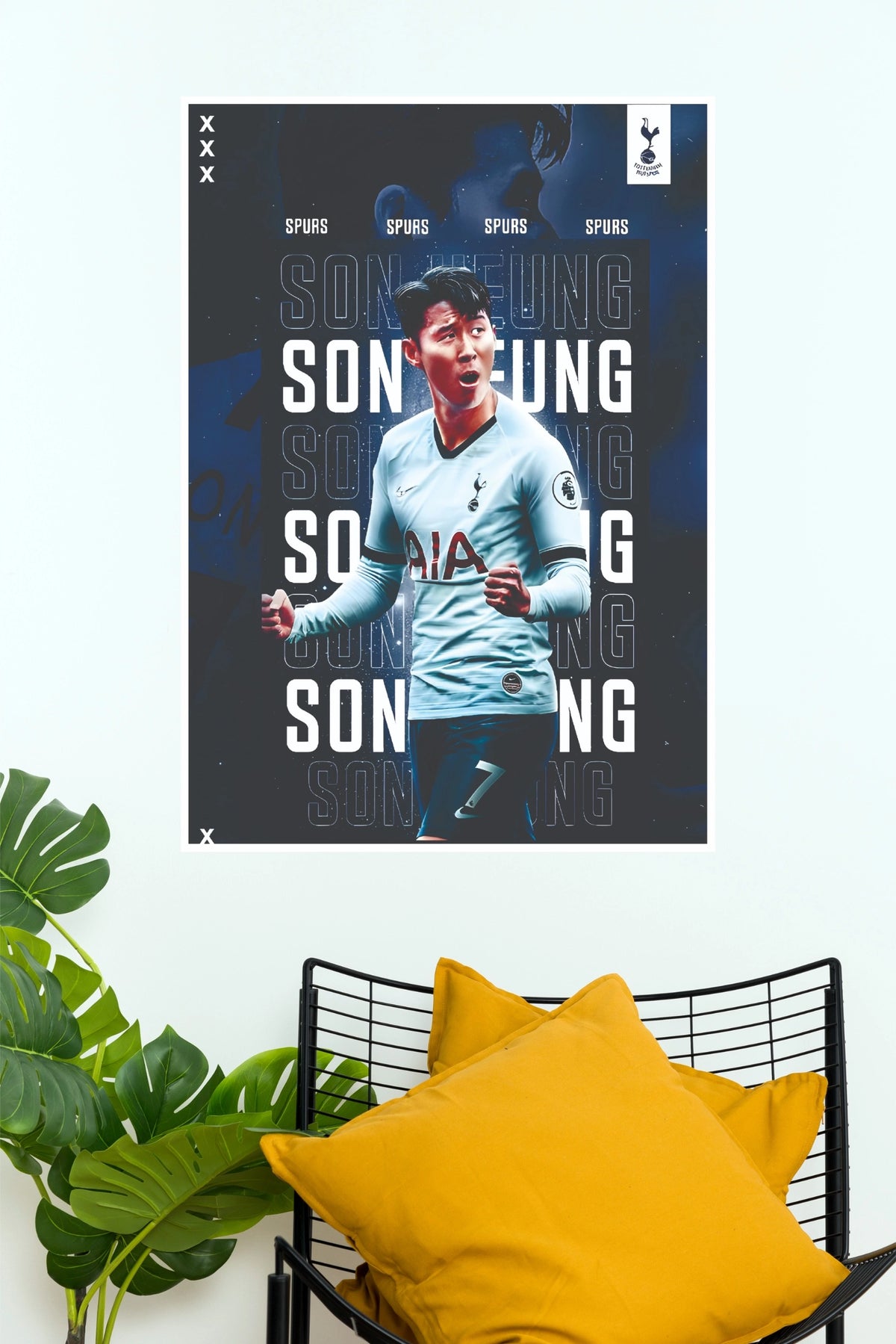 Son Heung-min Number 7 Spurs Football Celebration Wall Poster  (Football poster)