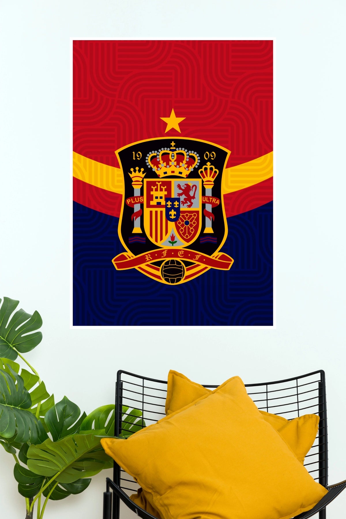 Spain National Football Team Crest Red and Navy Wall Poster (Football poster)