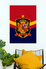 Spain National Football Team Crest Red and Navy Wall Poster (Football poster)
