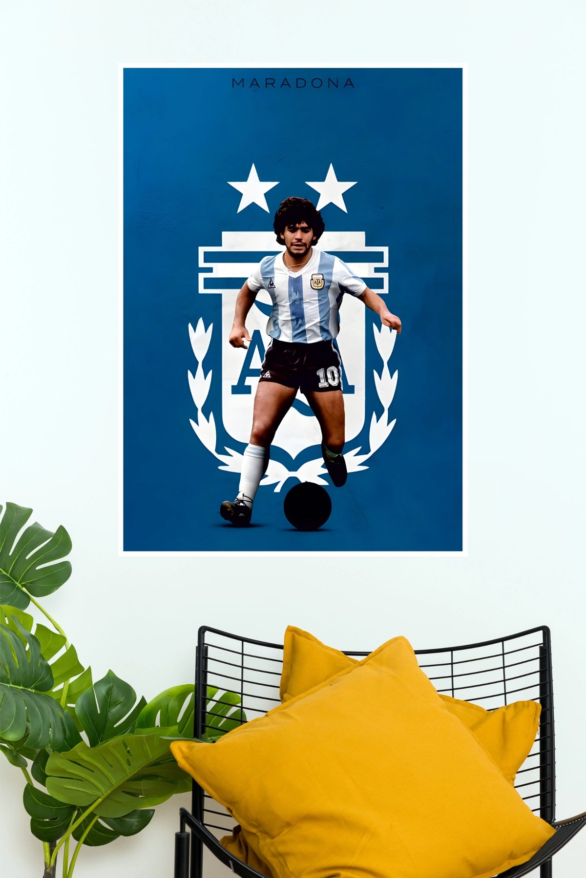 Maradona Number 10 Argentina Football Legend Wall Poster  (Football Poster )
