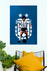 Maradona Number 10 Argentina Football Legend Wall Poster  (Football Poster )