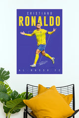 Cristiano Ronaldo Yellow and Blue Football Celebration Wall Poster   (Football Poster )
