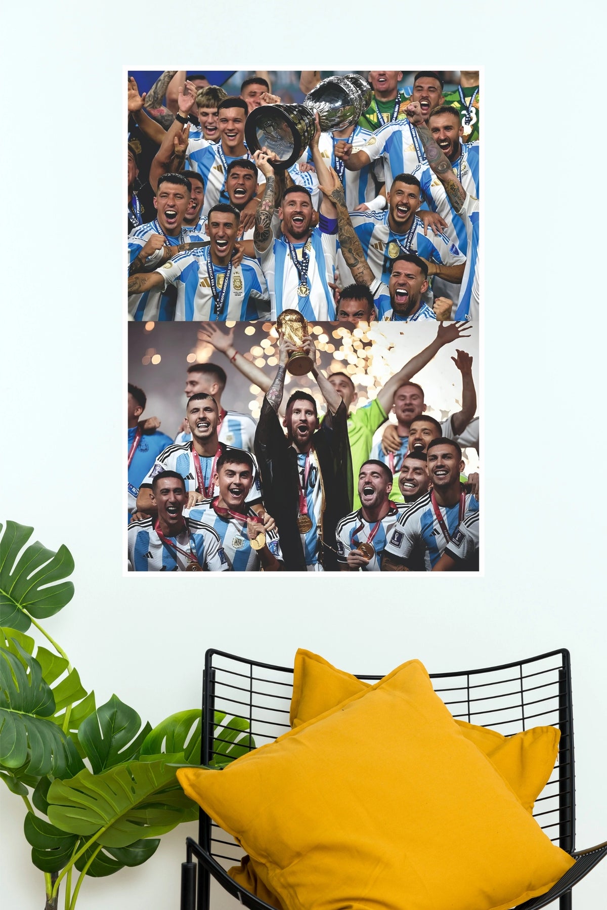 Argentina Double Champions Victory Celebration Wall Poster  (Football Poster )