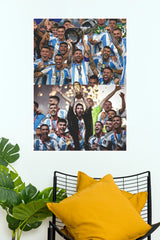 Argentina Double Champions Victory Celebration Wall Poster  (Football Poster )