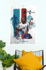 Zidane Number 10 France Football Legend Collage Wall Poster  (Football Poster )