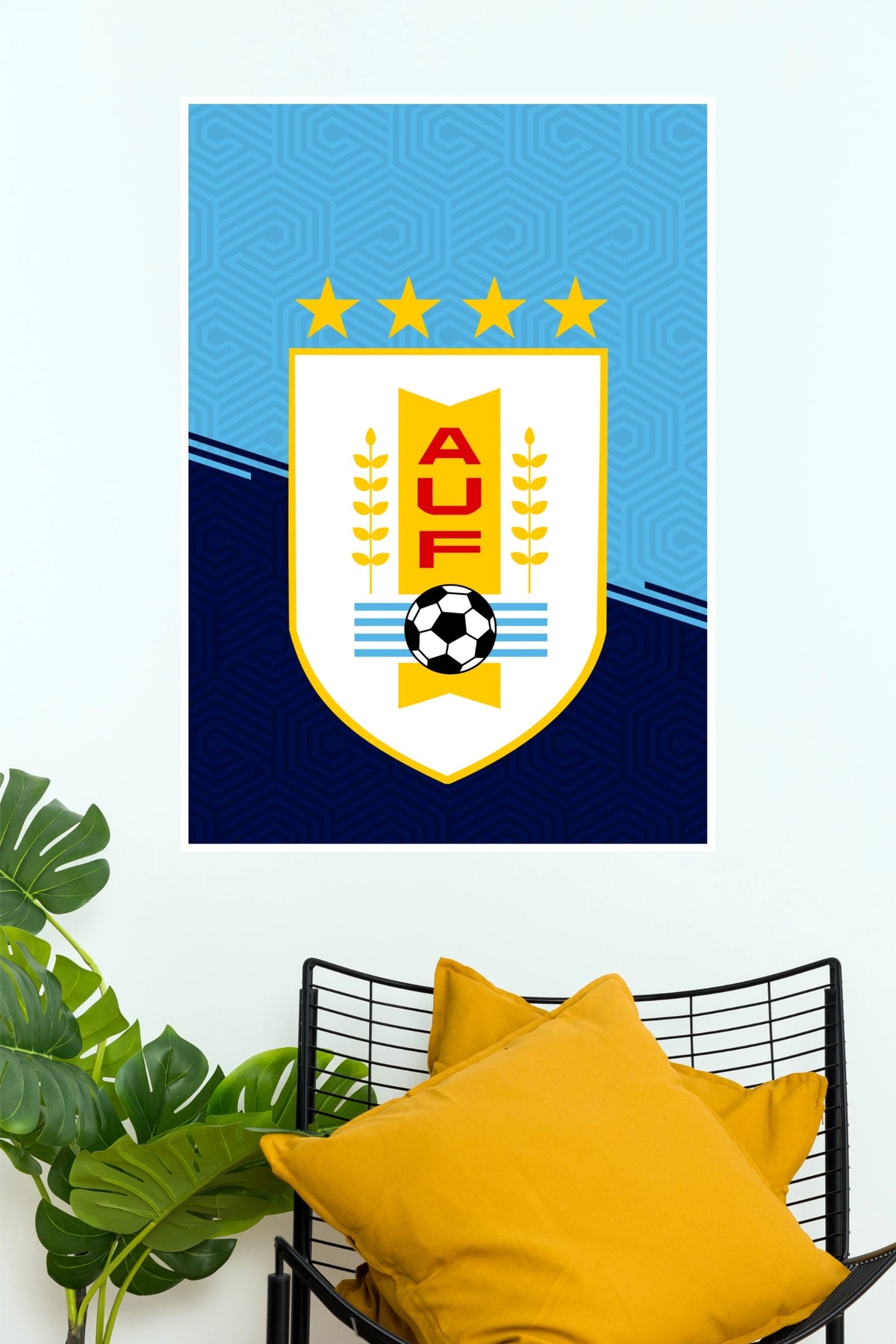 Uruguay National Football Team Crest Blue Wall Poster  (Football Poster )