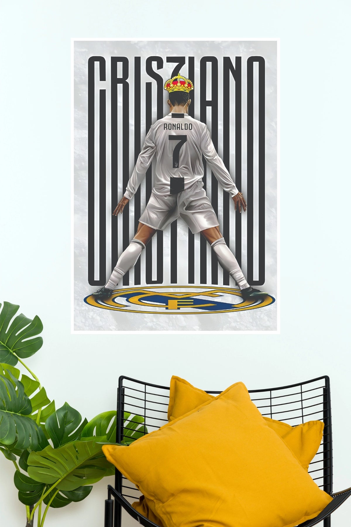 Royal Number 7 Football Celebration Wall Poster  (Football Poster )