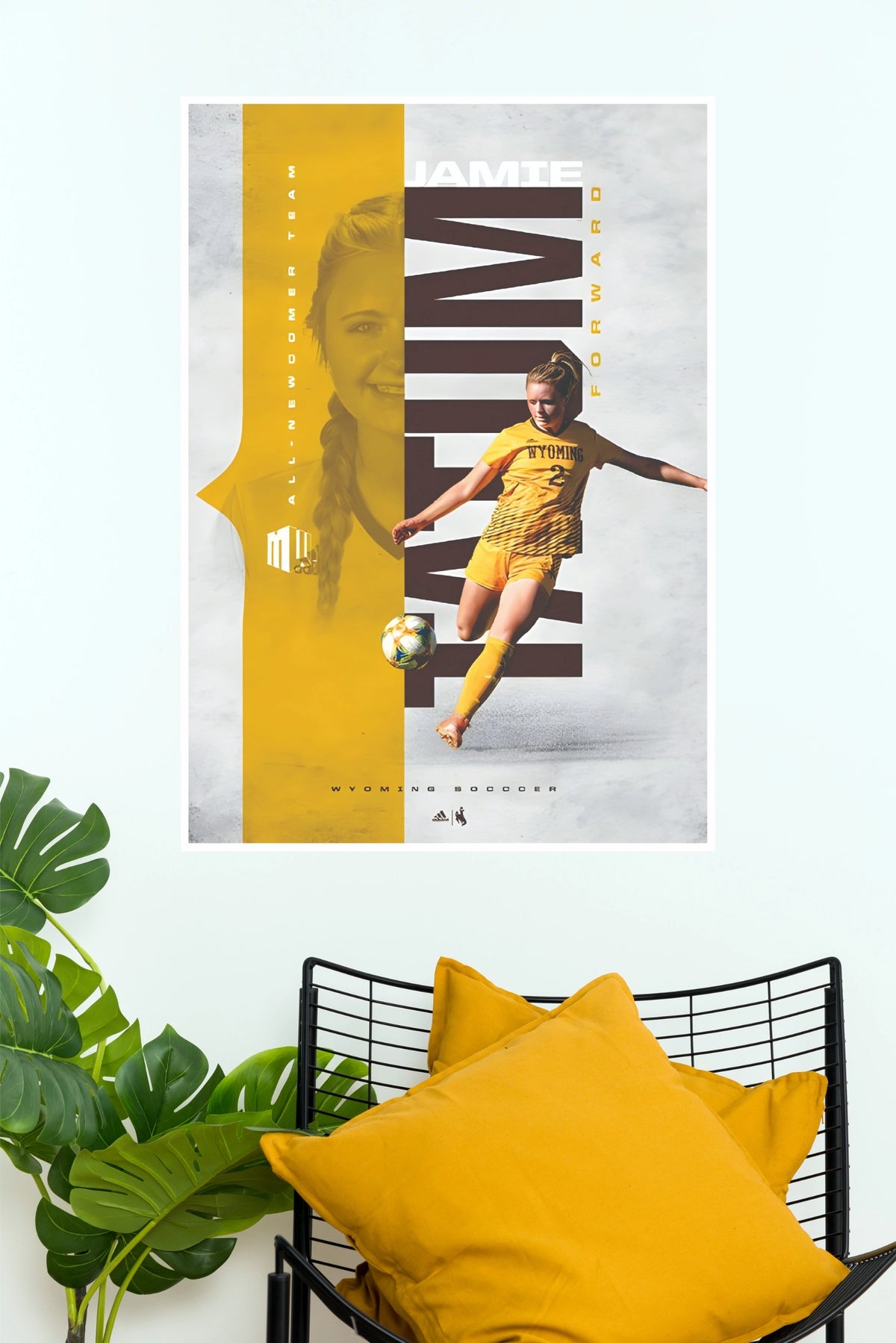 Jamie Number 2 Wyoming Women’s Soccer Action Wall Poster  (Football Poster )