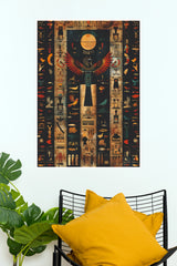 Ancient Egyptian Winged Horus Hieroglyphic Art Wall Poster (God Poster )