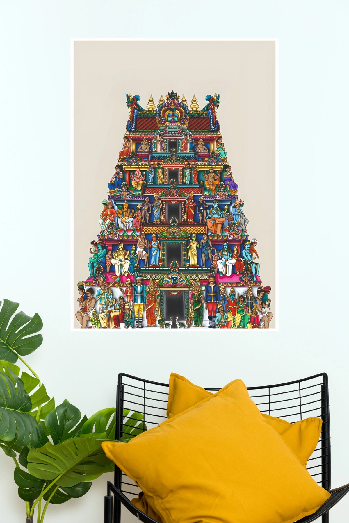Brihadeeswara Temple Colourful Gopuram Heritage Wall Poster (God Poster )