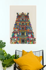 Brihadeeswara Temple Colourful Gopuram Heritage Wall Poster (God Poster )