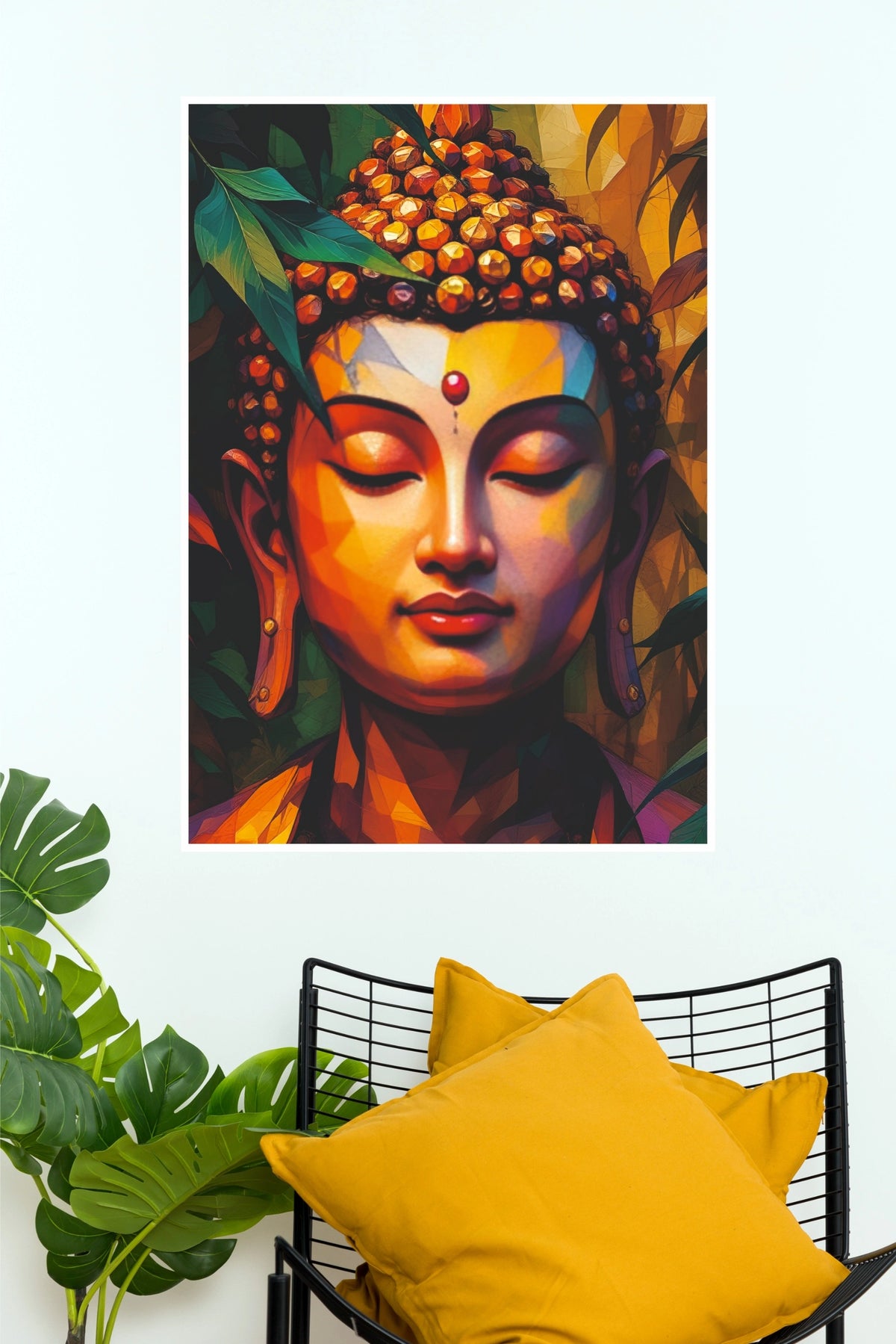 Radiant Buddha Serenity Colourful Spiritual Wall Poster  (God Poster )